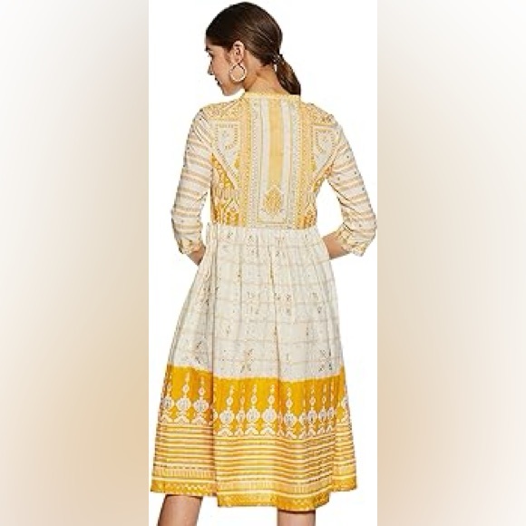 W for Woman Bohemian Printed Flared Midi Dress Size Small - Picture 7 of 16